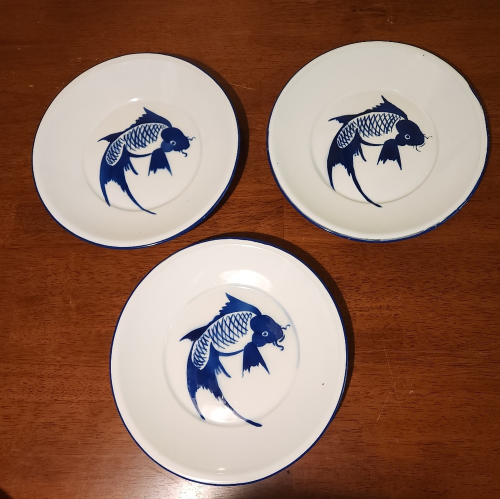 CHINESE KOI METAL ENAMEL BUTTERFLY BRAND PLATES